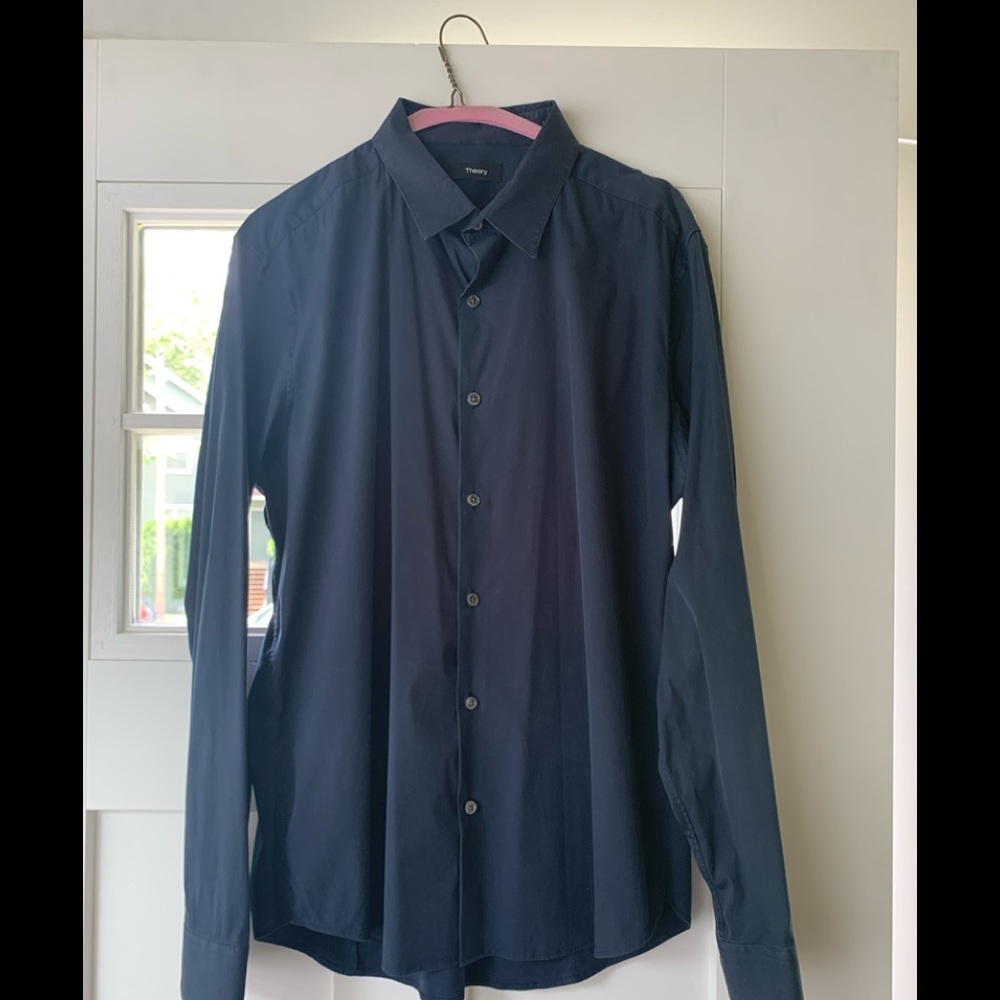 Theory button down tailored LS shirt
